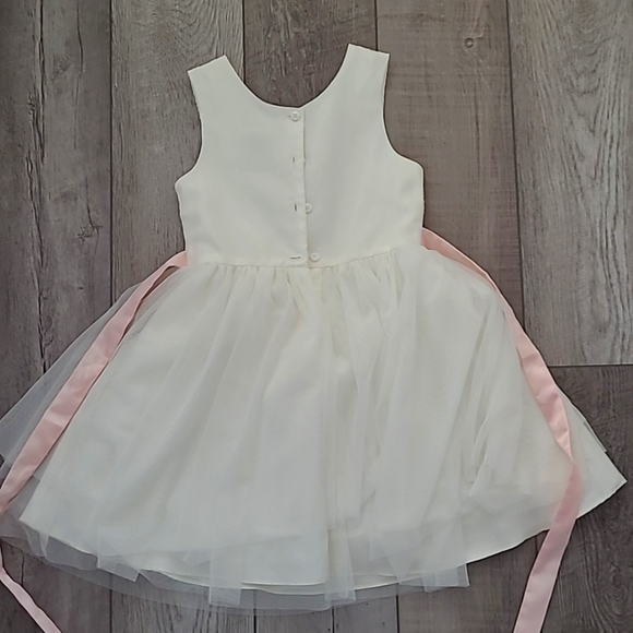 Girls formal dress, pink and cream - Picture 2 of 4